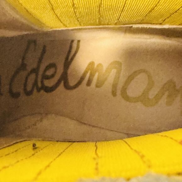 Sam Edelman Boots Womens 8.5 Yellow Leather Snake Print Western Ankle Block Heel - Picture 10 of 12